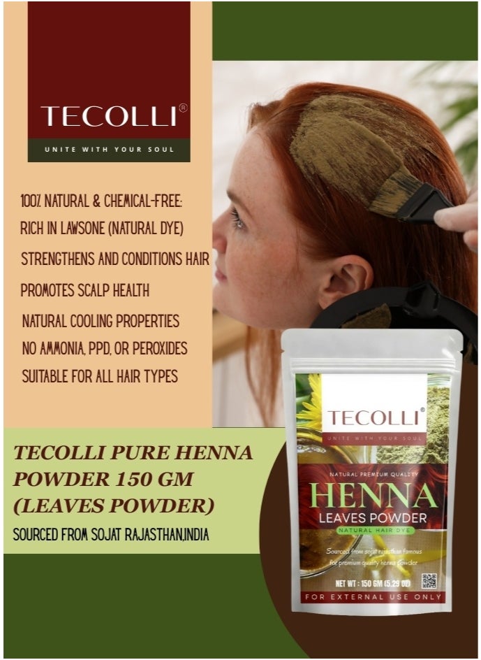 TECOLLI - Pure Henna Powder -150 Gram Natural Hair Dye - Image 1
