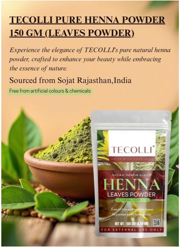 TECOLLI - Pure Henna Powder -150 Gram Natural Hair Dye - Image 1