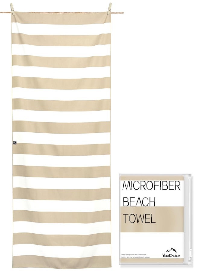 Your Choice Microfiber Beach Towel, Sand-Free Quick Dry Travel Towel, Oversized Compact Lightweight Recycled Towel for Pool Camping - Bora Bora Beige, Extra Large Beach Towel 67x35 - Image 1