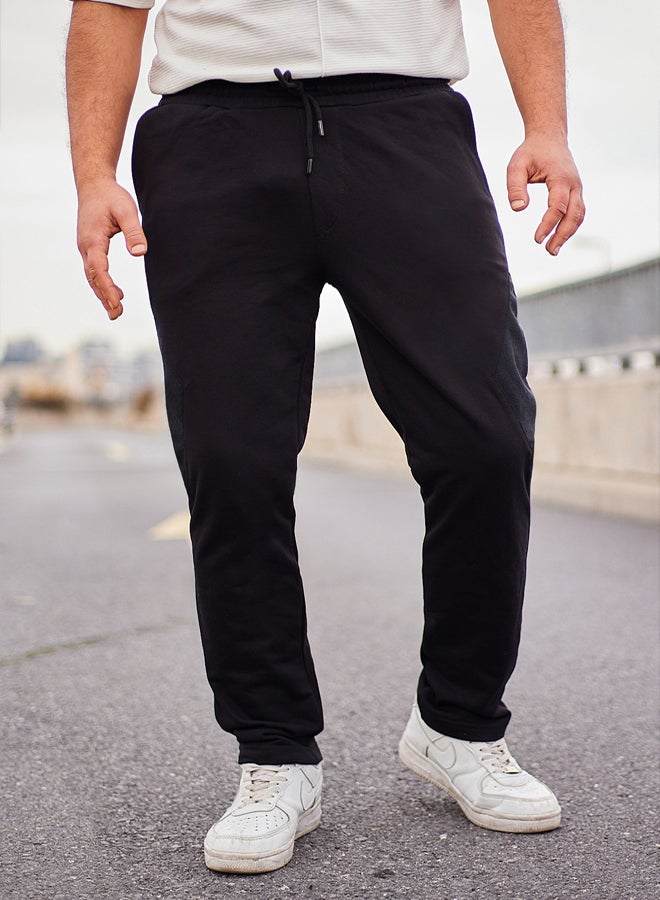 trendyol Black Regular Cut Pique Textured Fabric Detailed Sweatpants TMNAW25EA00010  - Image 3