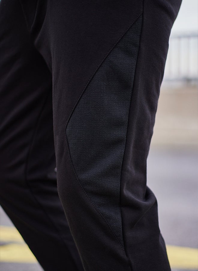 trendyol Black Regular Cut Pique Textured Fabric Detailed Sweatpants TMNAW25EA00010  - Image 5