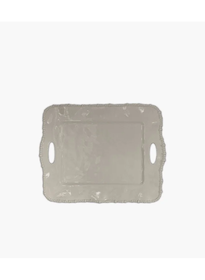 Baci milano Joke Table And Kitchen Rectangular Tray - Taupe