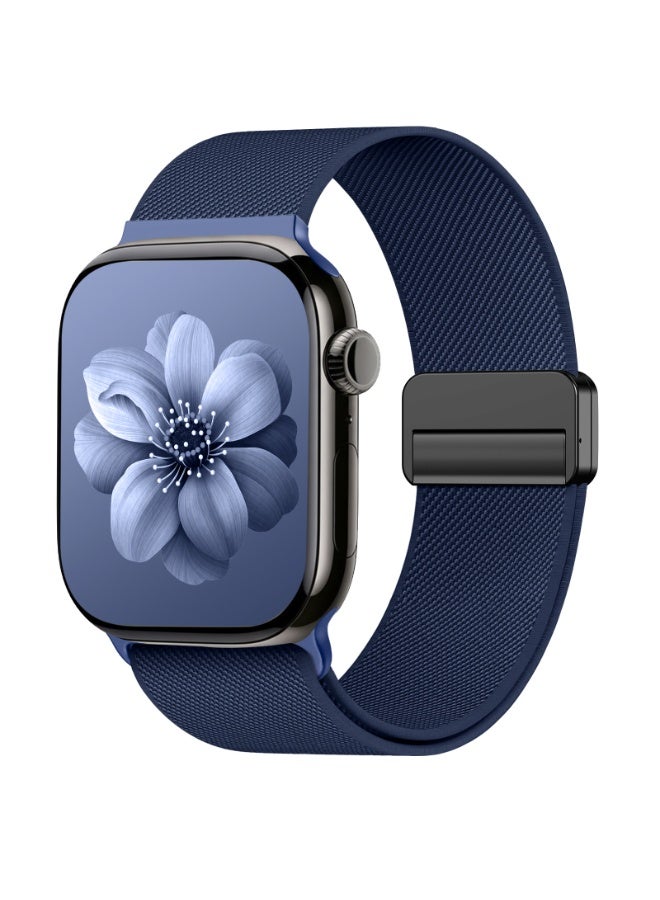 Elastic watch band for Apple Watch Series10 46mm, sizes 44mm, 45mm, 46mm, ,49mm, for women and men; magnetic clasp elastic movement loop nylon fabric band for iWatch series 11 10 9 8 7 6 5 4 3 SE Ultimate 3/2/1 - Image 1