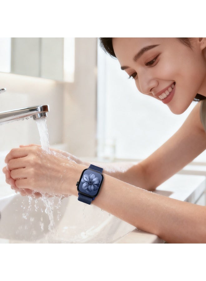 Elastic watch band for Apple Watch Series10 46mm, sizes 44mm, 45mm, 46mm, ,49mm, for women and men; magnetic clasp elastic movement loop nylon fabric band for iWatch series 11 10 9 8 7 6 5 4 3 SE Ultimate 3/2/1 - Image 4