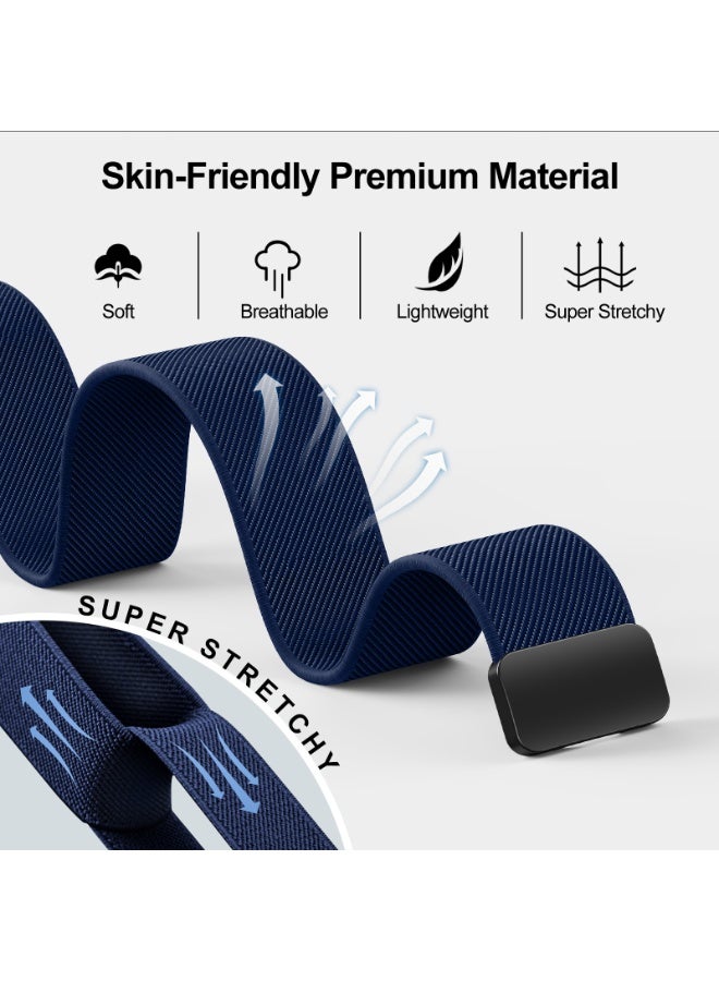 Elastic watch band for Apple Watch Series10 46mm, sizes 44mm, 45mm, 46mm, ,49mm, for women and men; magnetic clasp elastic movement loop nylon fabric band for iWatch series 11 10 9 8 7 6 5 4 3 SE Ultimate 3/2/1 - Image 3