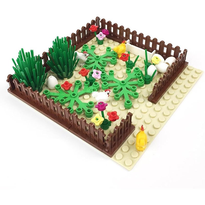 TNDCKP Sufeasdf Barn and Farm Building Block Set B, Panda, Cow Pen, Horse Pen, Chicken Coop, Compatible with Lego 853792 Accessory for Ages 6-12, XHBB0007 - Image 3