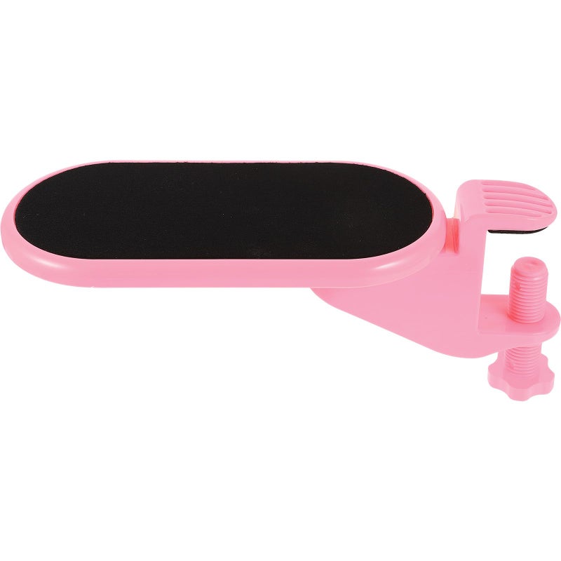 Adjustable Desk Arm Rest Wrist Support Pad with Clamp Mount Pink for Office and Gaming - Image 2