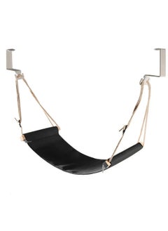 SYOSI Foot Hammock Ergonomic Foot Rest Portable Adjustable Desk Hammock Stand for Home Office with Headphones Holder Black Adjustable Height Flight Carry on Foot Rest Hammock Wrap  - Image 4