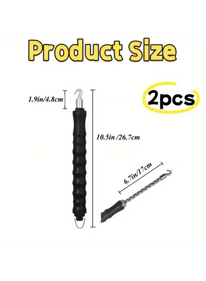 2 Pack Black Automatic Tie Wire Twister Tool Manual Tying Machine For Concrete Metal - Image 4