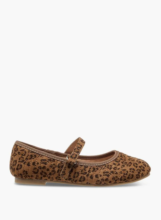 Animal Print Ballerina Shoes With Hook And Loop Closure