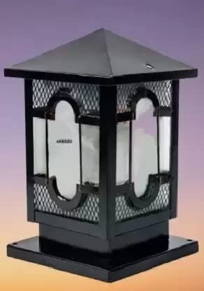 WHITERAY WHITERAY Black Metal Gate Light Taj Antique Metal Gate Light Casted Brass Metal Gate lamp for PillarPoleGardenEntrance gateWaterproof Outdoor Light for Home and GardenPack of 1  - Image 3
