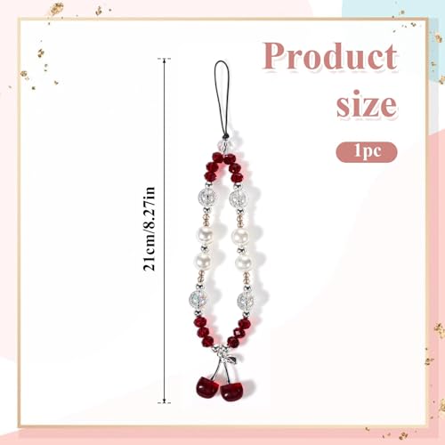 XFSAFDM Phone Charms For Girls Cute Cherry Butterfly Cell Phone Lanyard Strap Wrist Strap For Bag Earphones Camera Pendants Decor - Image 2