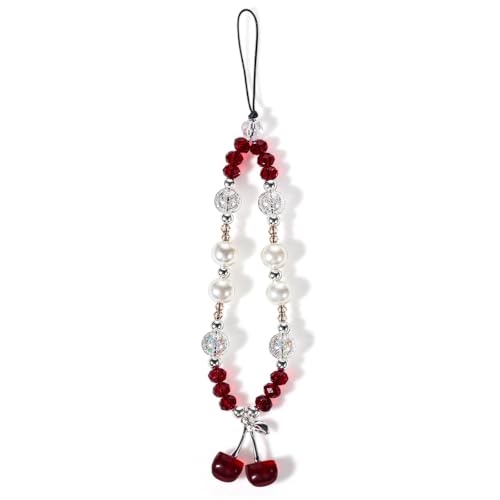 XFSAFDM Phone Charms For Girls Cute Cherry Butterfly Cell Phone Lanyard Strap Wrist Strap For Bag Earphones Camera Pendants Decor - Image 1