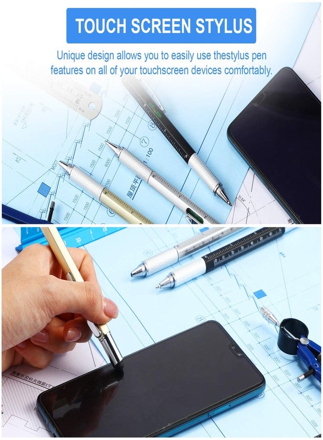 Honoson 30 Pcs Tool Pen for Men Gift 6-in-1 Multitool Tech Tool Pen with Ruler, Level Gauge, Ballpoint, Stylus, Screwdriver and Slotted Screwdriver Multifunction Gift for Him Dad Father Day - Image 3