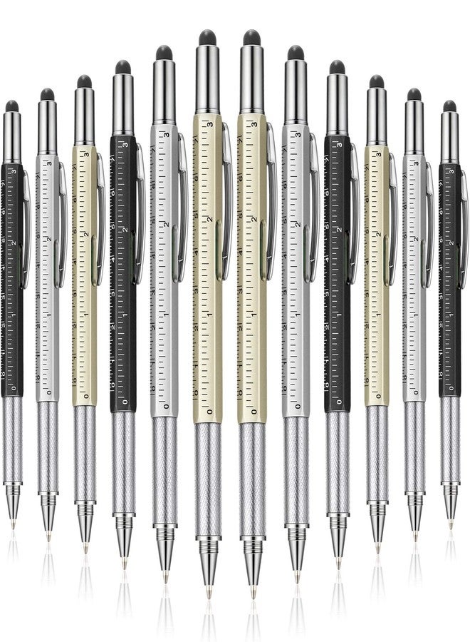 Honoson 30 Pcs Tool Pen for Men Gift 6-in-1 Multitool Tech Tool Pen with Ruler, Level Gauge, Ballpoint, Stylus, Screwdriver and Slotted Screwdriver Multifunction Gift for Him Dad Father Day - Image 1
