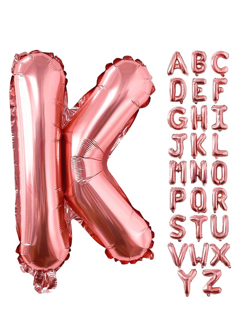 Party with Emma Rose Gold Letter A to Z Balloons 32 inch Large Alphabet Balloons Rose Gold Helium Foil Letter Balloon Banner for Birthday Party Anniversary Wedding Decoration (Rose Gold-K)  - Image 4