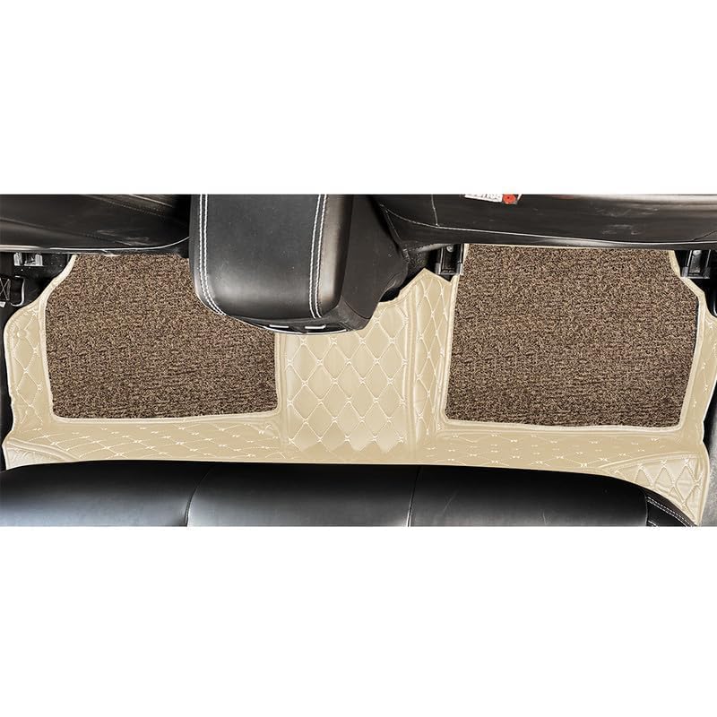 CYRER 7D car mat Full Set for Honda City (Model:2018-2020) || Luxury Leather Double Car Floor Mat Complete Set || 100% Waterproof and Washable || Color : Beige - Image 4