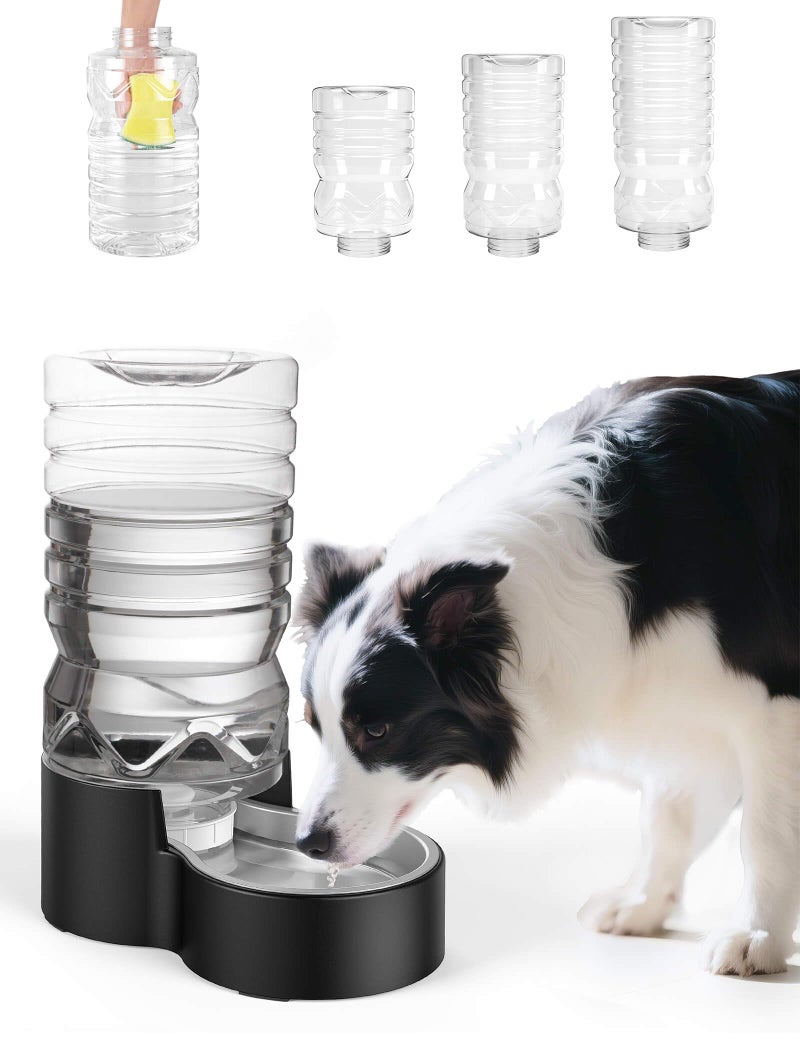 Heouvo 2.1 Gallon Automatic Dog Water Dispenserã€Wide Mouth for Easy Hand-in Cleaningã€‘ã€Removable Stainless Steel Bowlã€‘, Gravity Refilling Large Capacity for Cats and Dogs, Multi-Pet Homes - Image 1
