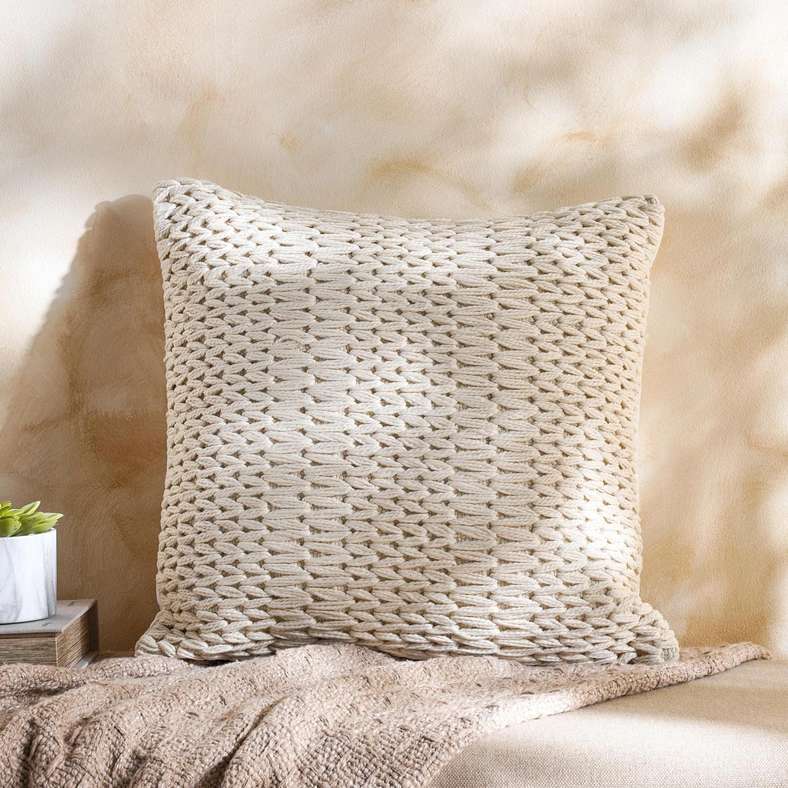 Pan Home Cream Woven Outdoor Cushion 45x45cm