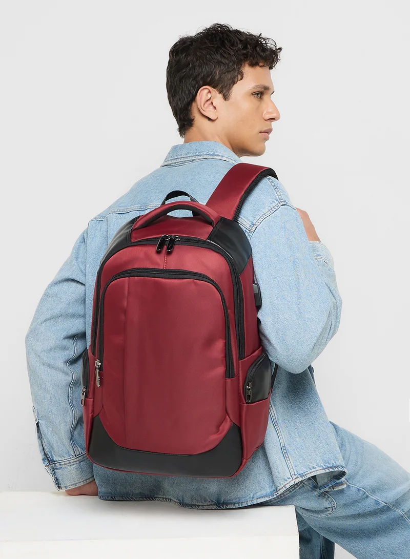 Robert Wood Premium Backpack With Pocket Organiser And Usb Port