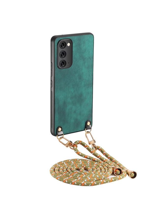 S-TOP Case For Samsung Galaxy Note20 Vintage Leather PC Back Cover Phone Case with Crossbody Strap - Image 1
