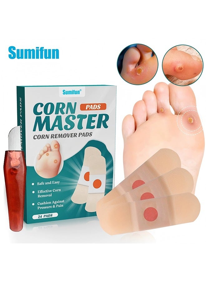 سوميفون 24 منصات إزالة الذرة منصات,إزالة الذرة خطوة واحدة,24 الضمادات الطبية,المكونات الطبيعية,خبير العناية بالقدمين,علاج النباتي للقلوس,تخفيف الألم من القلوس,الذرة,البثور,الاحتكاكات الكعب,, - Image 1