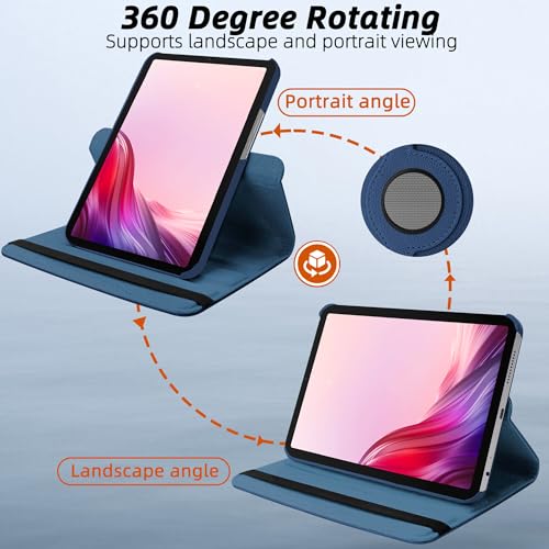 TGK 360 Rotatable Smart Flip Case Cover for Lenovo Tab M9 9 Inch TB310XU / TB310FU (Dark Blue) - Image 4