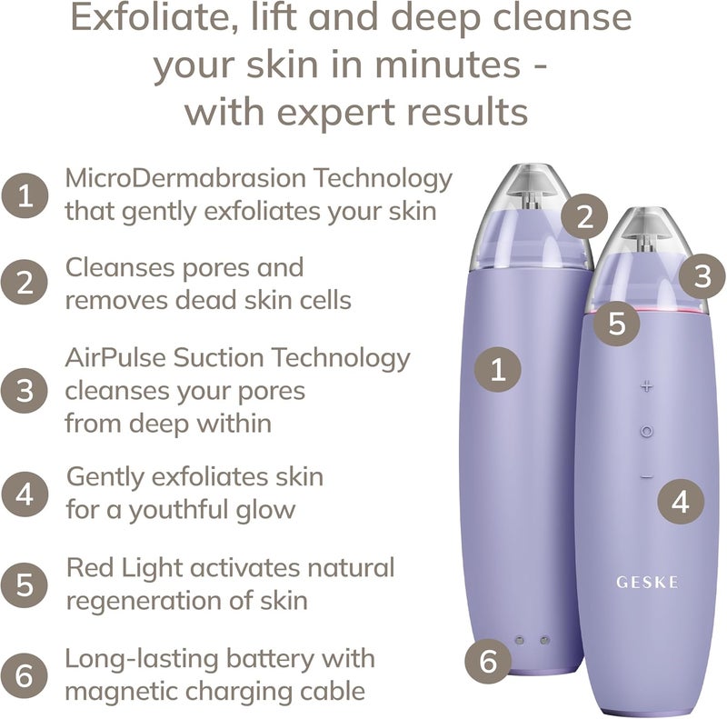 GESKE SmartAppGuided™ MicroDermabrasion Blackhead Remover, 7 in 1 Blackhead Remover, Electric Pore Cleaner, Innovative Vacuum Sucker, Beauty Tools, Skin Cleaning Device, Skincare Device - Image 2