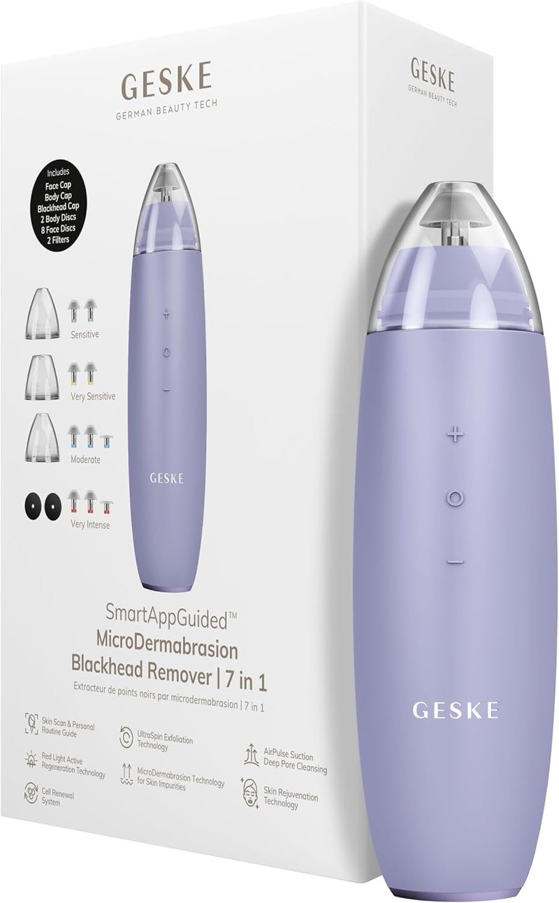 GESKE SmartAppGuided™ MicroDermabrasion Blackhead Remover, 7 in 1 Blackhead Remover, Electric Pore Cleaner, Innovative Vacuum Sucker, Beauty Tools, Skin Cleaning Device, Skincare Device - Image 1