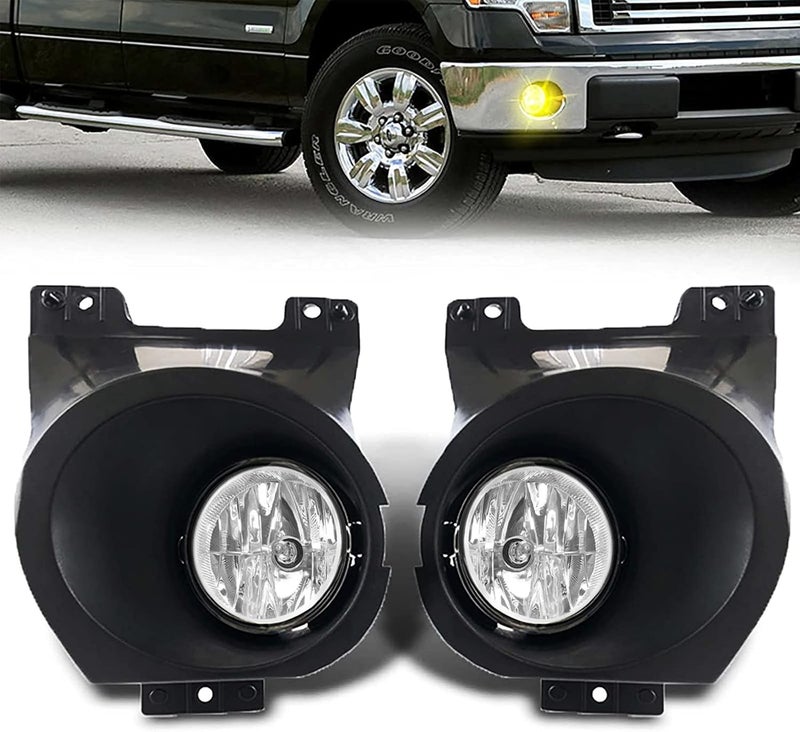 Boxlight Fog Lights for 2011-2014 Ford F-150 with H10 12V42W Bulbs - Clear Lens Assembly - Image 1
