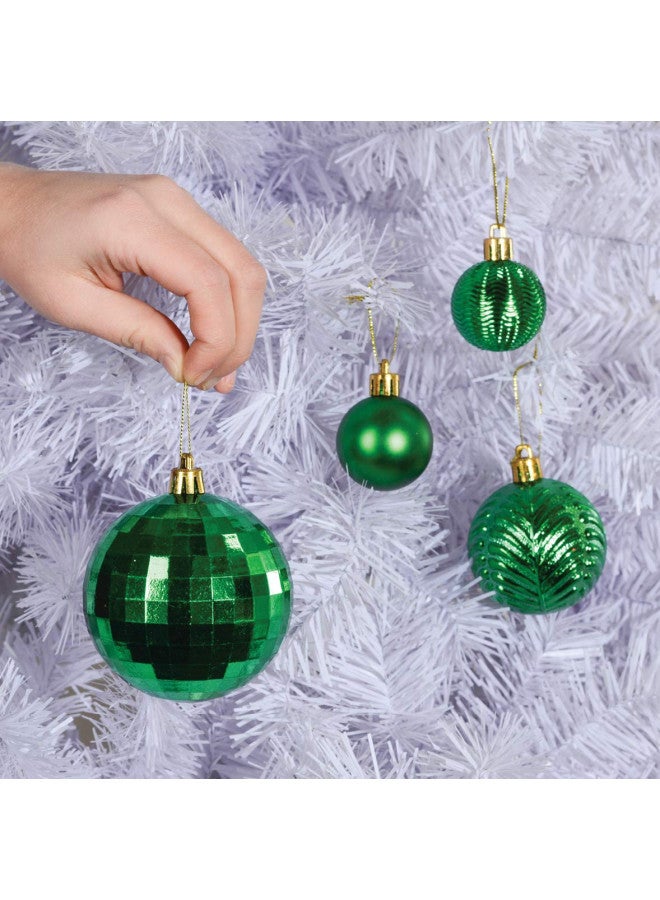 Prextex Prextex Christmas Ball Ornaments for Christmas Decorations - 36 pcs Xmas Tree Shatterproof Ornaments with Hanging Loop for Holiday & Party Decorations (6 Styles in 3 Sizes) - Green Christmas Ornaments  - Image 1