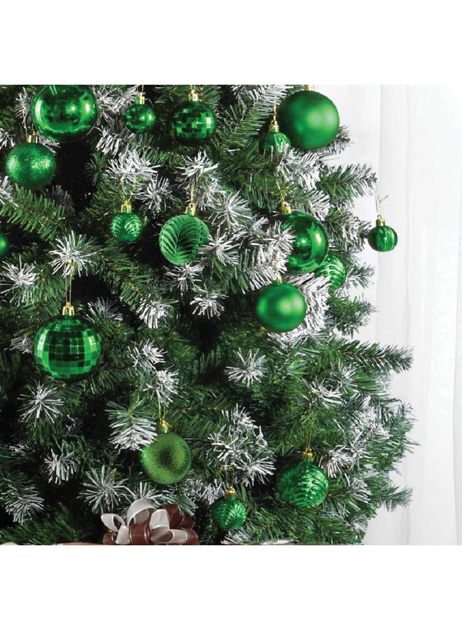 Prextex Prextex Christmas Ball Ornaments for Christmas Decorations - 36 pcs Xmas Tree Shatterproof Ornaments with Hanging Loop for Holiday & Party Decorations (6 Styles in 3 Sizes) - Green Christmas Ornaments  - Image 2