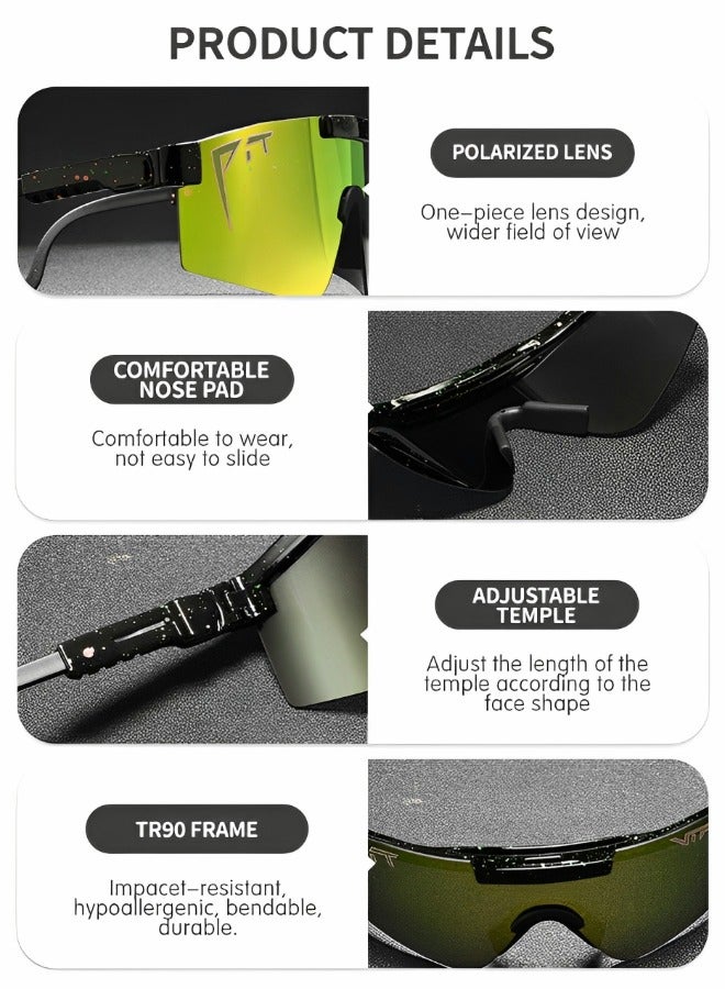 GROIC Sports Sunglasses UV Protection Cycling Sunglasses Polarized  UV400 Visor Outdoor Windproof Glasses for Sports Running Golf Baseball Fishing - Image 3