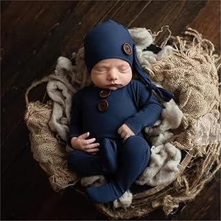 Vedory Vedory Newborn Photography Boy Outfit Baby Boy Girls Photo Shoot Costume Crochet Clothes Hat Pants Baby Prop Photoshoot  - Image 1
