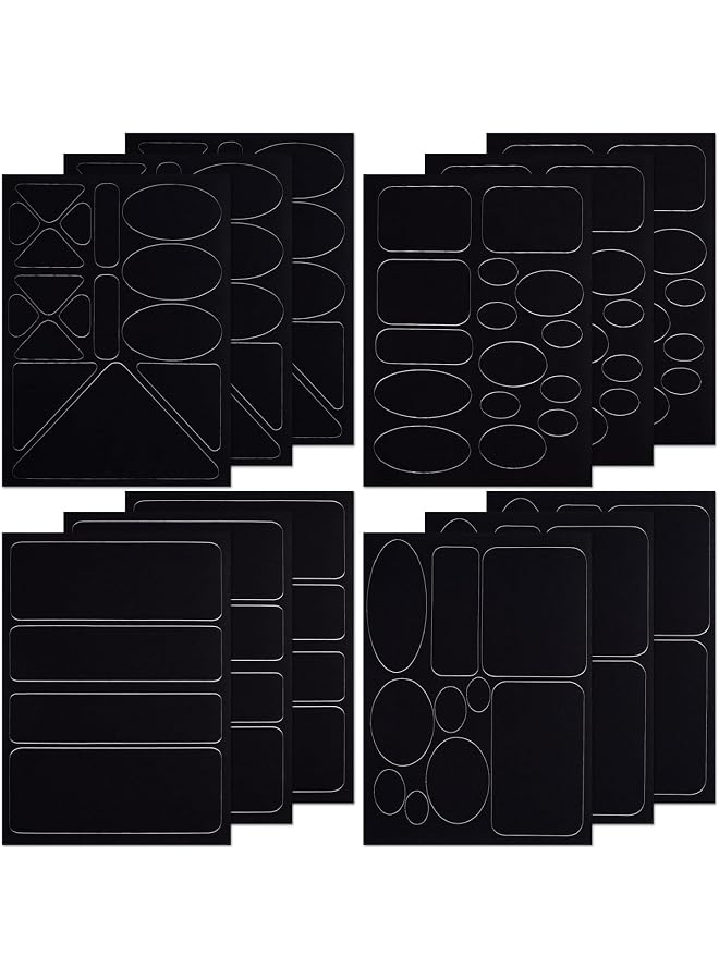S-TOP 129Pcs Black Nylon Self-Adhesive Down Jacket Repair Patches – Waterproof, Durable Patch Kit for Jackets, Tents, Sleeping Bags, and Outdoor Gear (12 Sheets) - Image 1