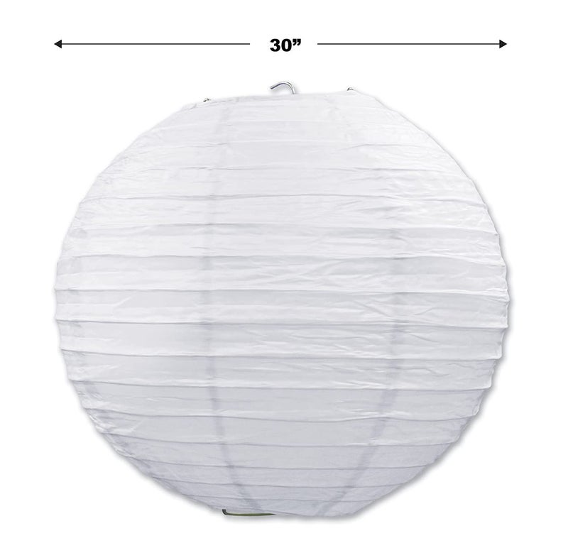 Beistle White Jumbo Paper Lantern Hanging Decoration for Weddings, Bridal Showers, Graduation Parties - Image 2