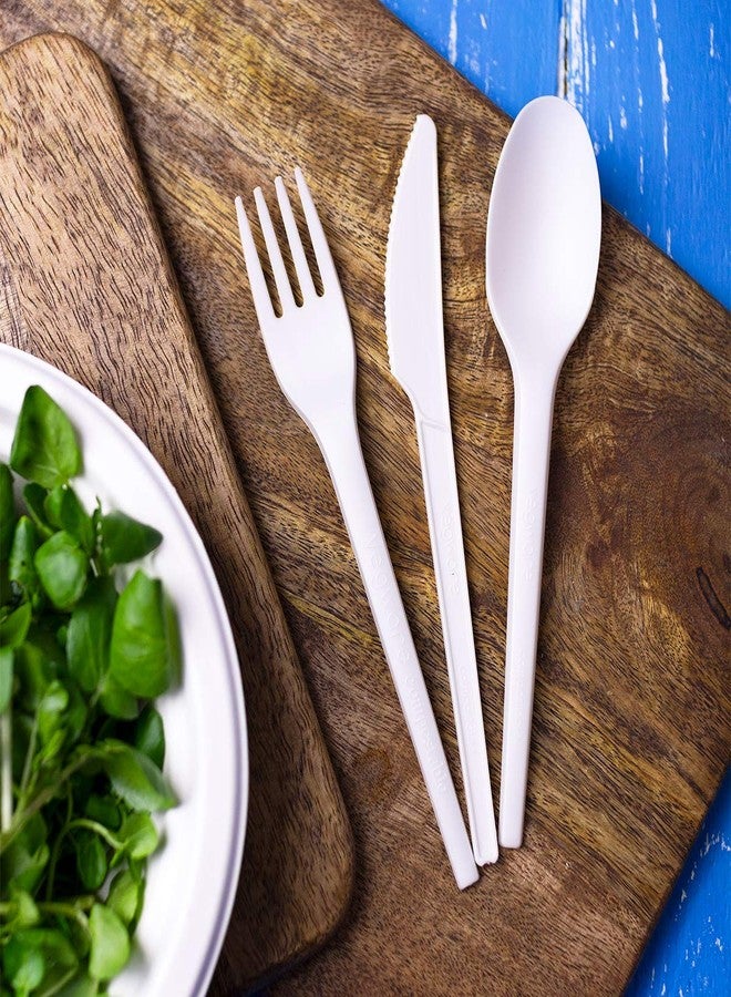 Vegware Compostable CPLA White Plastic Forks, Case of 1000, Disposable, Renewable Material Made from Plants, Sturdy and Strong, Hot or Cold Applications - Image 2