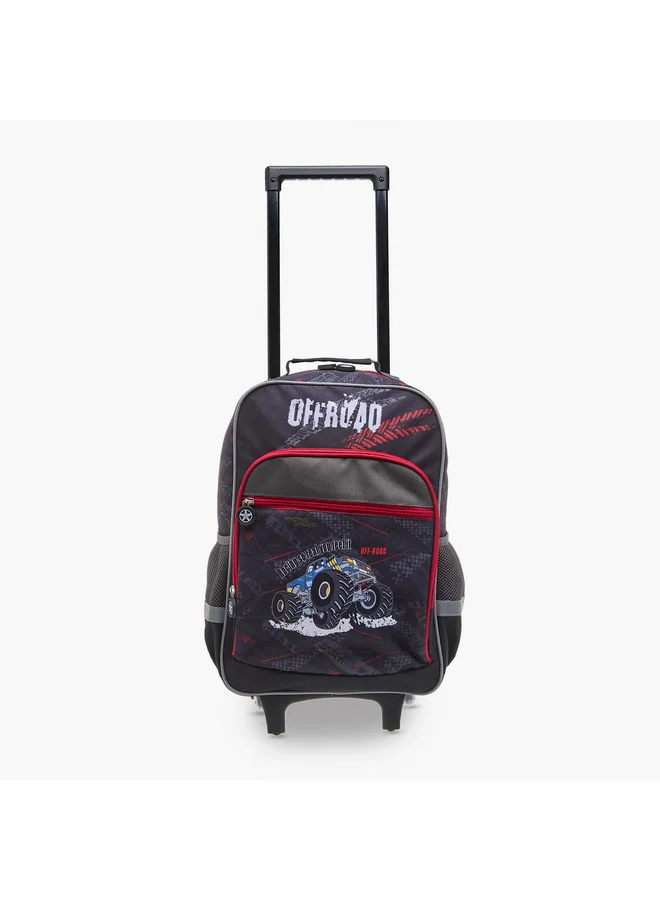 LBL by Shoexpress Boys Graphic Print Trolley Backpack with Retractable Handle - 44x16x30 cms