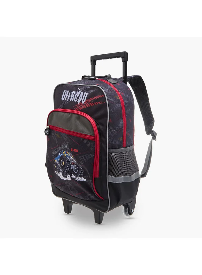 LBL by Shoexpress Boys Graphic Print Trolley Backpack with Retractable Handle - 44x16x30 cms