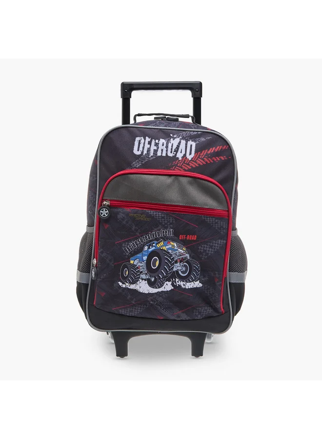 LBL by Shoexpress Boys Graphic Print Trolley Backpack with Retractable Handle - 44x16x30 cms