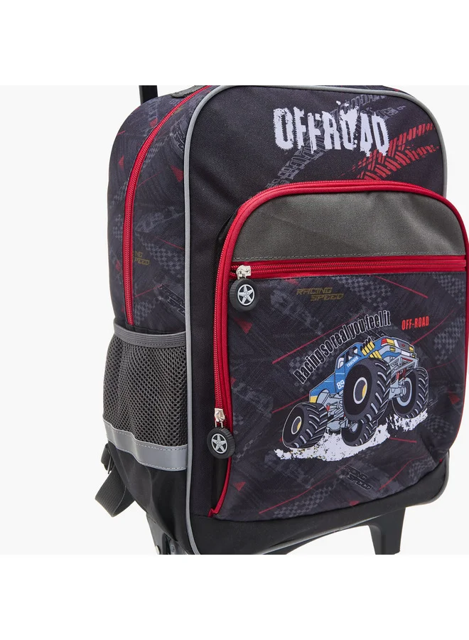 LBL by Shoexpress Boys Graphic Print Trolley Backpack with Retractable Handle - 44x16x30 cms