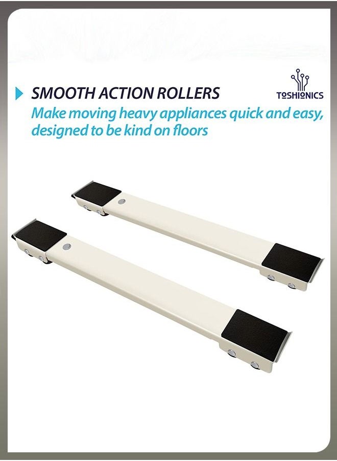 Toshionics - Extensible Heavy Duty Adjustable Appliance Moving Roller for Home Washing Machines Refrigerators Dryers Dishwashers Heavy Power Tools and Equipment with Wheels Anti Skid Pad for 300kg - Image 1