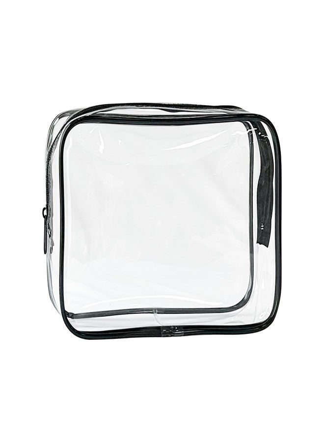 TotePrint Neon TSA Approved Clear Toiletry Pouch, 7"x2.3"x4.7" Size, PVC Travel Makeup Bags for Toiletries, Transparent Cosmetic Bag for Women and Men Small, Transparent (black bone ), 7 x 2.3 x 4.7 - Image 2