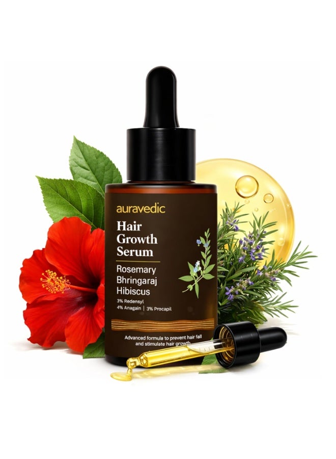 Auravedic Hair Growth Serum with 3% Redensyl, 4% Anagain, 3% Procapil ,30ml - Image 1