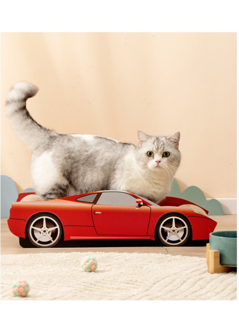 MissTiara Cat toys, cat scratching board sports car style, wear-resistant and non-chipping, corrugated paper cat claw board scratch-resistant cat bed 60X27X17cm  - Image 1