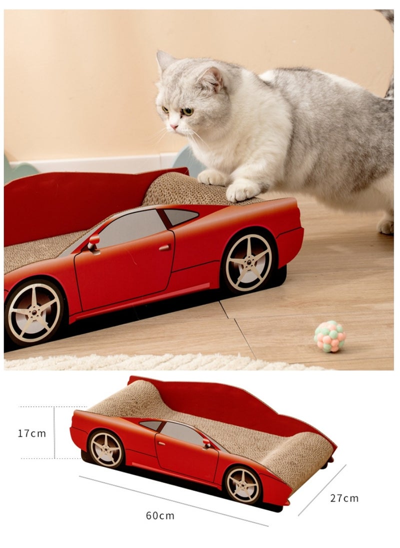 MissTiara Cat toys, cat scratching board sports car style, wear-resistant and non-chipping, corrugated paper cat claw board scratch-resistant cat bed 60X27X17cm  - Image 4