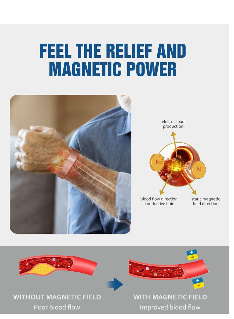 Pure Copper Magnetic Bracelet for Men 18X Strength Adjustable Cuff Bangle with 8 Therapeutic Magnets Classic Style Unisex Wellness Jewelry Gift Idea - Image 4