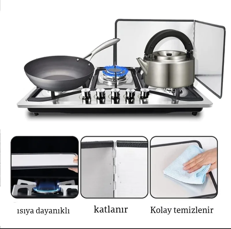 Tineke Stove Back Protector Oil Splashproof 2pcs L Corner Panel 30+30