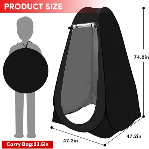 GNASTAS Portable Privacy Pop Up Polyester Dressing Changing Room, Outdoor Tent, Foldable Outdoor Shower Tent, Camp ToiletTent,Rain Shelter for Camping 1pc (Black) - Image 2