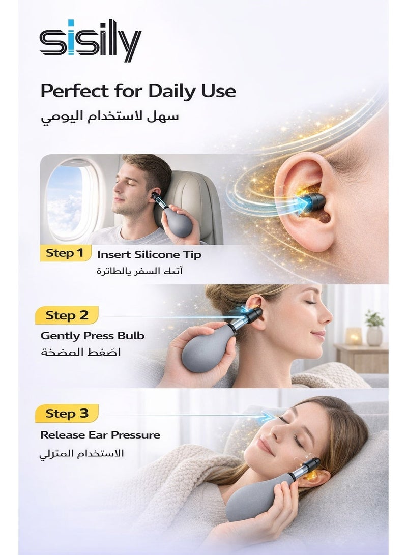 Sisily Ear Pressure Relief Suction Device – Airplane Ear Pain & Pressure Tool, Helps Inner Ear Balance, Non-Medication Migraine & Headache Tension Relief - Image 5